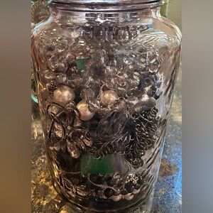 Jewelry Jar with HIGH quality necklaces White House Black Market silvertone